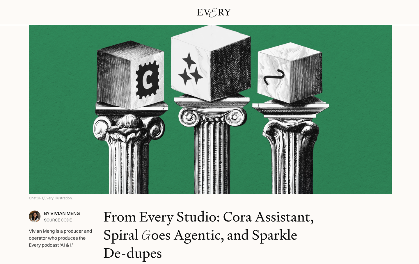 Every article screenshot image for Cora, Sparkle, Spiral