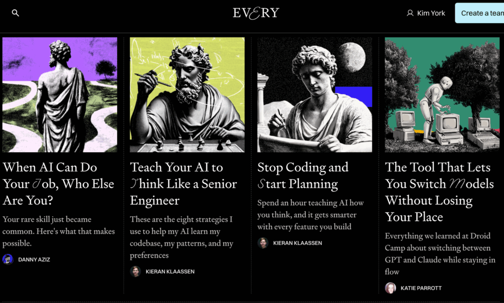 Side‑by‑side Every.to article and Readwise Reader search enabling rapid learning techniques and meta learning strategies.