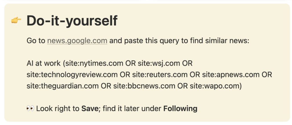 Do it yourself - create a google query - build digital literacy for employees and digital leadership skills
